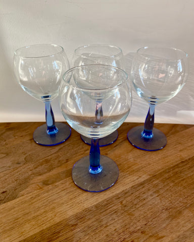 Wine glasses blue