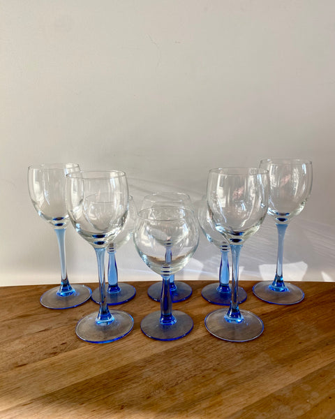 Wine glasses blue