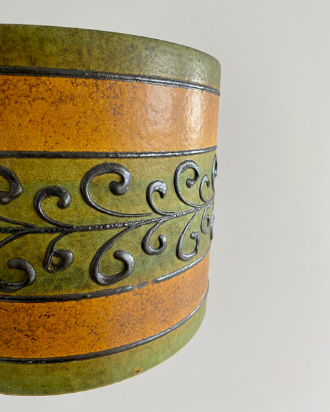 Brown and green pot