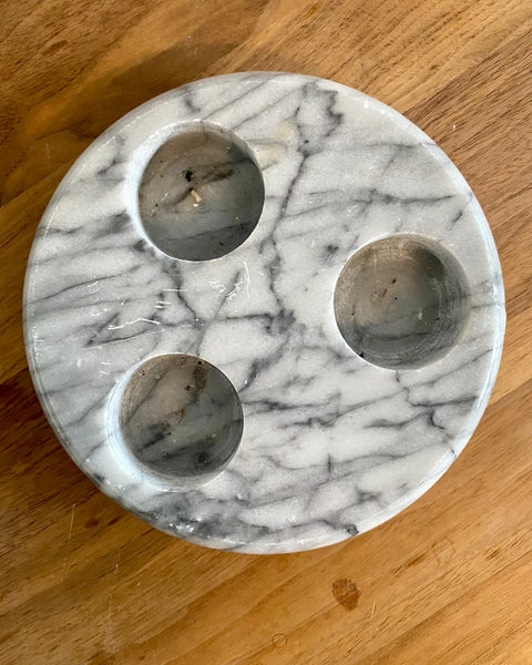 Grey marble tea light candle holder