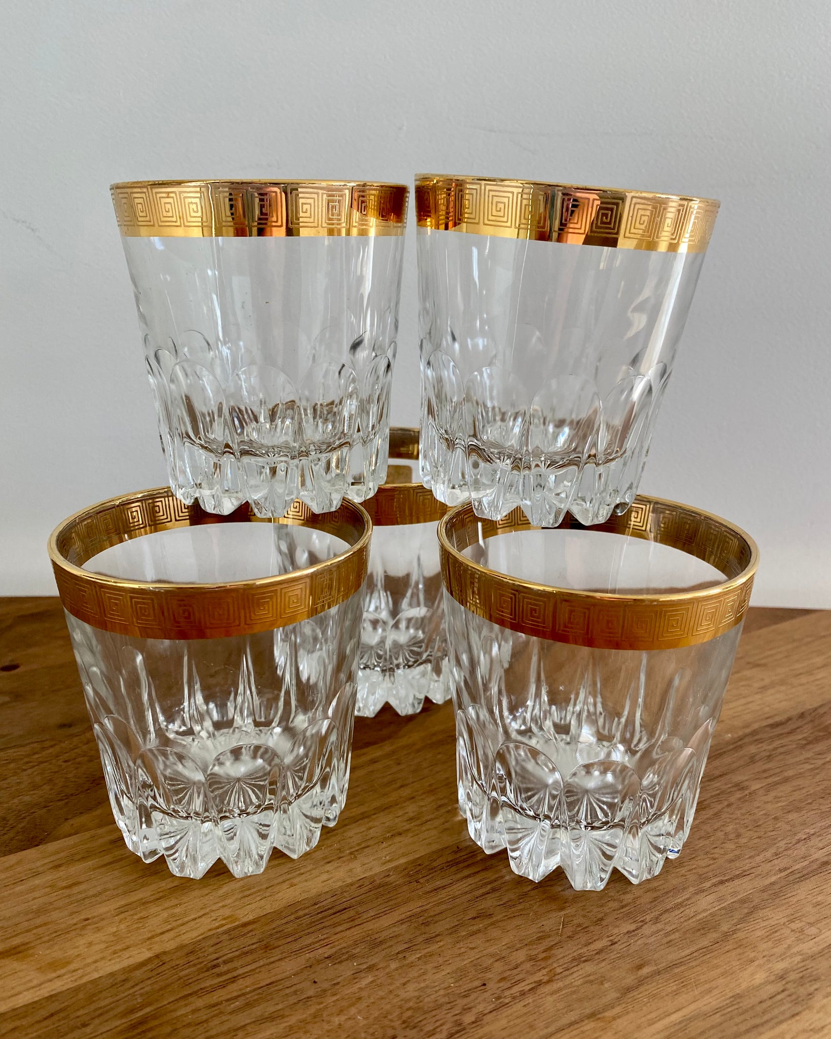 Vintage Czech cristal glasses set of 5