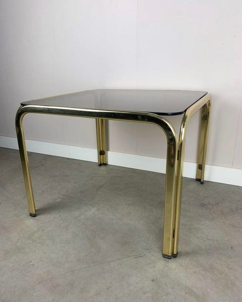 Vintage brass and smoked glass sidetable PICK UP ONLY!