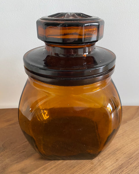 Amber colored glass container