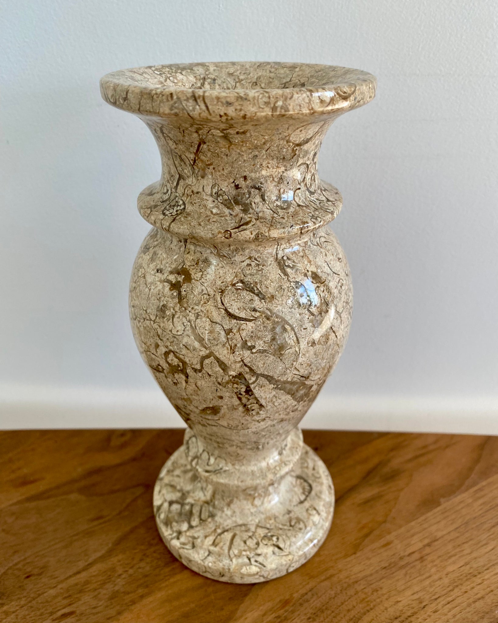 Fossilstone marble vase