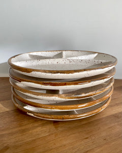Speckled beige and brown plates set of 5