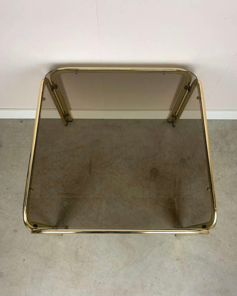 Vintage brass and smoked glass sidetable PICK UP ONLY!