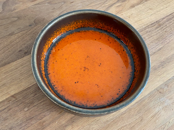 Ceramic bowl brown and orange