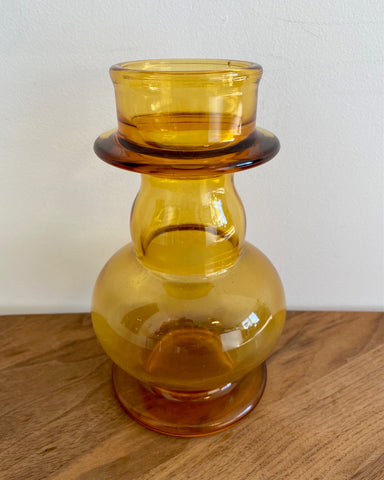 Amber colored glass vase