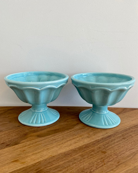 Ceramic pot bowl minty green/light blue