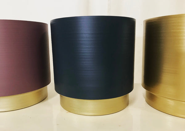 Planter metal blue, lilac or gold